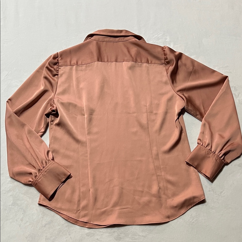 J. Crew Collared Satin Pop over Long-Sleeve elegant minimalist work top edgy - Picture 10 of 10